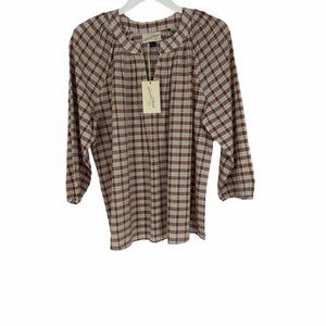 Universal Thread Plaid Long Sleeve V-Neck Shirt